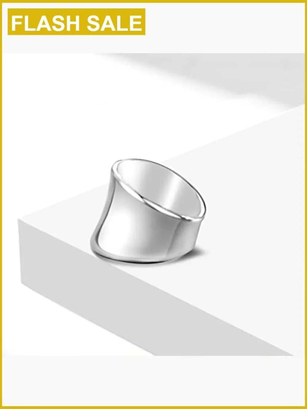 Classic Silver Plain Wide Band Ring - S925 Sterling Silver Chunky Ring for
